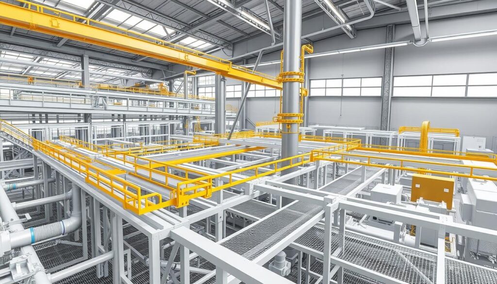 Generuj animację 3D pokazującą detale budowy fabryki