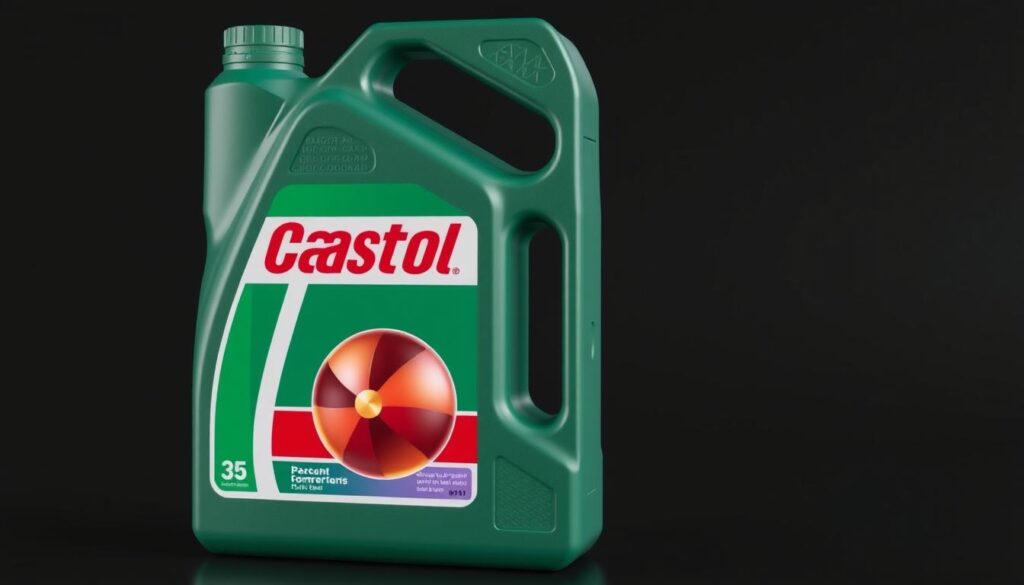 Generuj obraz: Model3D produktu Castrol z animacją