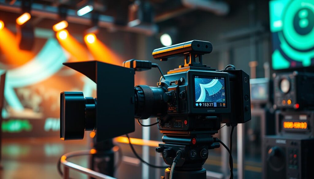 Generuj obraz zaawansowanych technologii w produkcji filmowej