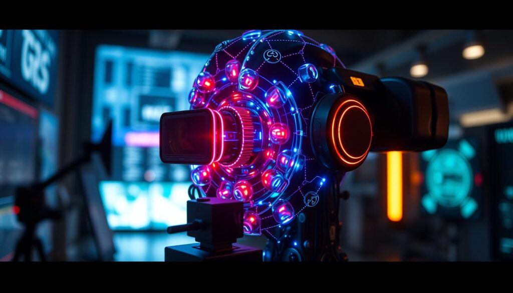 Wygeneruj obraz nowoczesnej technologii AI w filmowaniu Wygeneruj obraz nowoczesnej technologii AI w filmowaniu